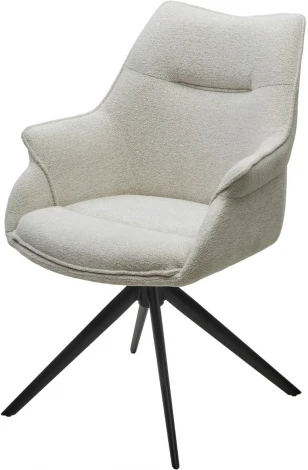 Стул M-City OVE 360 град. поворот. RAVEN22 Бежево-белый, ткань / Черный