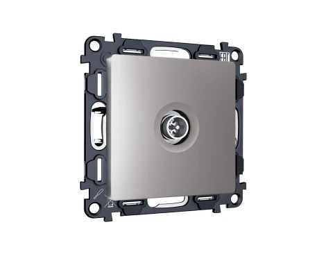 Комплект механизма ТВ-розетки оконечной экранированной встраиваемый (сталь матовый) Ambrella Volt QUANT MA513005