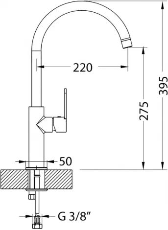 Смеситель Alveus Arc 80 1134889 для кухонной мойки, black