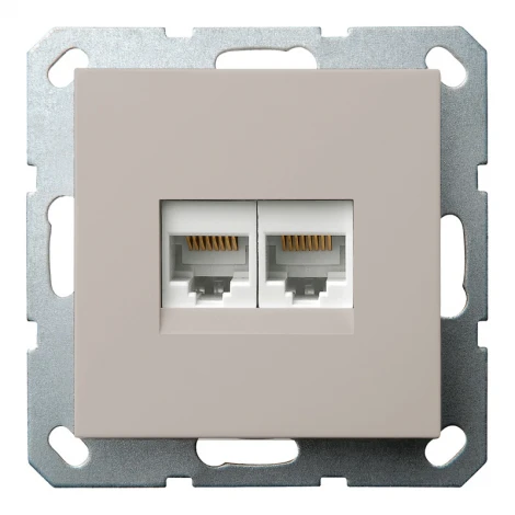 Розетка Ethernet RJ-45 двойная (тауп soft touch) Jasmart G-Classic G6106T