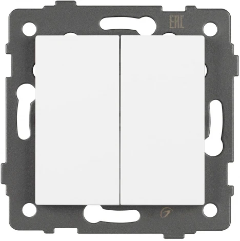 Механизм выключателя двухклавишный самовозвратный SWT-MKR2-PL-WH-V (250V, 10A) (Arlight) 049883