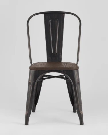 Стул Stool Group TOLIX WOOD черный патина золото УТ000000491