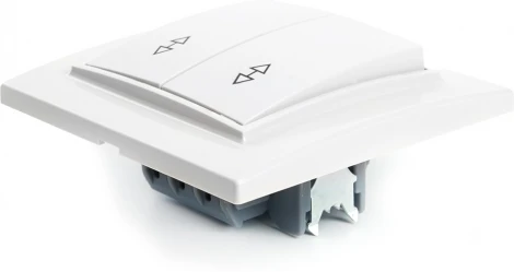 Переключатель двухклавишный (белый) Stekker Эрна 39919