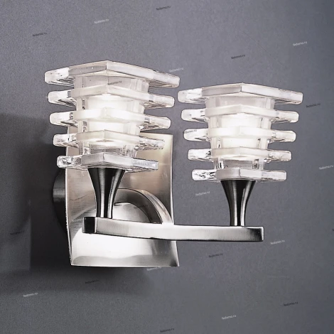 Бра Mantra Keops, 2 плафона, никель, прозрачный