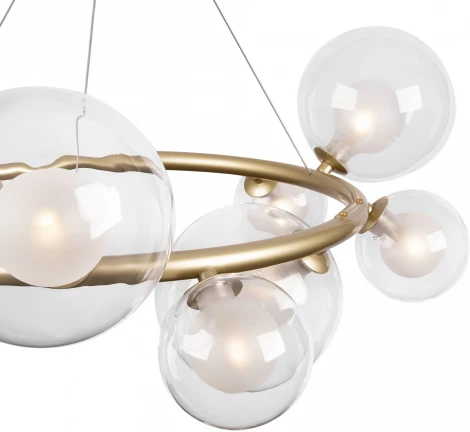Подвесная люстра Freya Duo FR5139PL-10MG (220V, на тросе, шарики, молекулы)