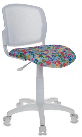 Кресло детское Бюрократ CH-W296 белый TW-15 сиденье голубой марки сетка/ткань крестовина пластик пластик белый