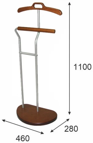 Вешалка костюмная Д 10 металлик/ средне-коричневый Mebelik арт.000922