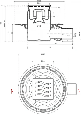 Душевой трап Pestan Confluo Standart Dry 1 Ceramik 10x10
