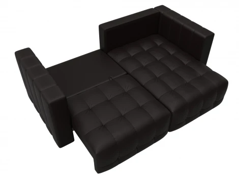 Диван угловой Лига-052 НПБ угол универсальный (ЛДСП,Брус,Фанера/Пластик/Экокожа/Коричневый) Лига Диванов 129911