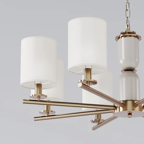 Подвесная люстра Wi-Fi Eurosvet Caprera 60146/8 латунь (220V, управление смартфоном, голосовое управление, умный дом - Minimir Home, Алиса, Маруся, Салют, на цепи)