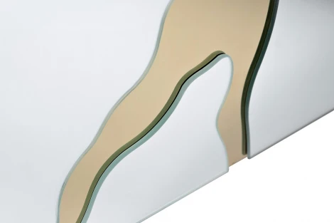 Тумба зеркальная с золотым декором 61*42*59см Garda Decor арт.KFG199