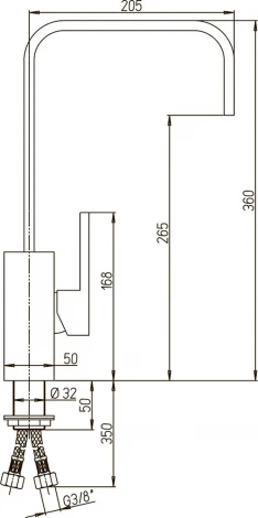 Смеситель Paini Dax-R 84CR572RKM для кухонной мойки