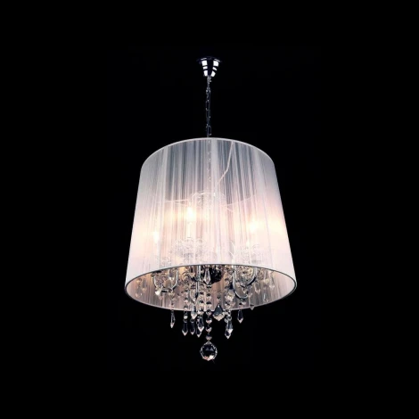 Подвесная люстра Eurosvet 2045 2045/5 хром/белый (220V, на цепи)