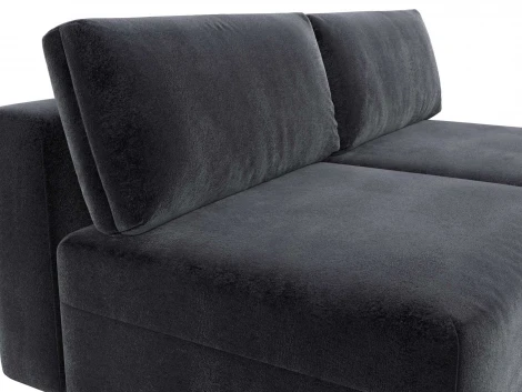 Диван прямой модульный Лига-060 НПБ (ЛДСП,Брус,Фанера/Пластик/Велюр/Темно-серый) Лига Диванов 129459