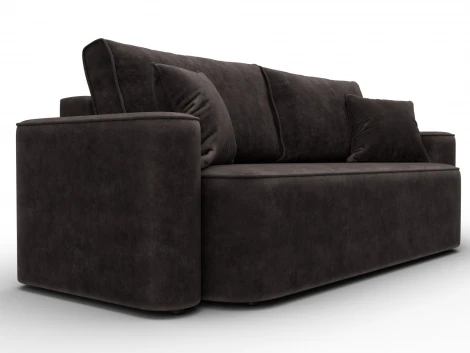 Диван прямой Лига-118 НПБ (ДСП,ЛДСП,Брус,Фанера,Велюр/Коричневый) Лига Диванов 137071