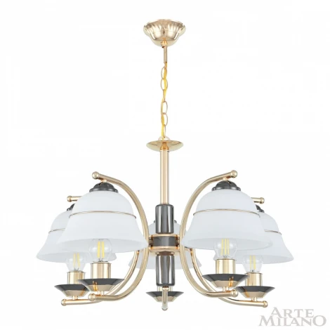 Подвесная люстра Arte Milano Florentia-1240 301240/5 Bk/Gd (220V, на цепи)