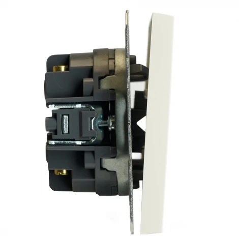 Переключатель двухклавишный перекрестный (белый фарфор, soft touch) Stekker Эмили 50162