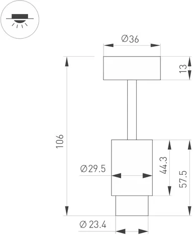 Мебельный точечный светильник ART-NEMO-SURFACE-ZOOM-R29.5-2W Warm3000 (BK, 15-45 deg, 24V) (Arlight, IP20 Металл) 049771 (LED)