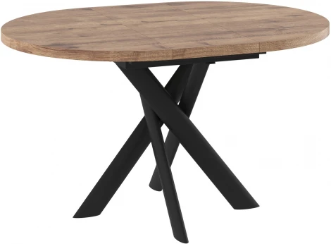 Стол МАМАДОМА Рональдо D100, Дуб Веллингтон/черный
