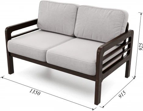 Диван Arsko прямой Бергер М венге велюр серый