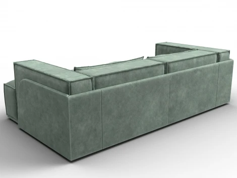 Диван угловой Лига-061 угол правый (ДСП,Брус,Фанера,Велюр/Зеленый) Лига Диванов 131146