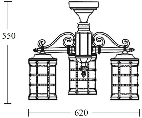 Потолочный светильник уличный Oasis Light BARSELONA 81270A/3 Bl (220V, фонарь, IP44)