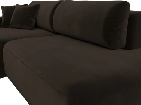 Диван угловой Лига-036 НПБ Модерн левый угол (Коричневый/Микровельвет) Лига Диванов арт.121400L