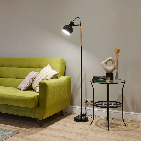 Торшер с регулировкой наклона, черный Uniel UML-T702 E14 BLACK