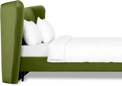 Кровать Queen II Agata L ОГОГО (арт.574739), (Ткань/Зеленый)