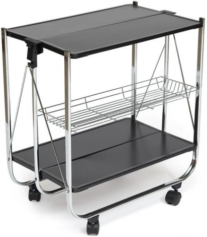 Столик сервировочный SC-5119 складной черный (металл)