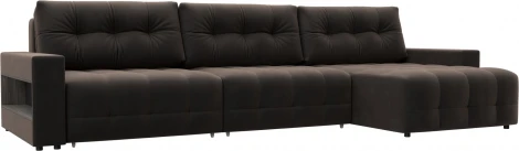 Диван угловой с полками Лига-053 НПБ Лонг Лига Диванов (Велюр) арт.128962