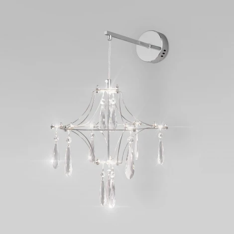 Бра с хрусталем и регулировкой цветовой температуры Bogate's Tense 442/1 хром (LED, 220V, подвески, пульт управления)