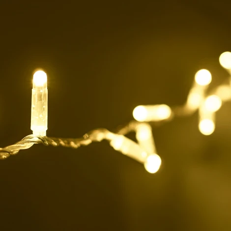 Гирлянда Нить с колпачком 10м шампань 220В, 100 LED, провод прозрачный ПВХ, IP65 Laitcom PST100CAP-10-2CH