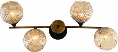 Потолочная люстра на штанге Reluce 11341-0.3-04 GOLD BRONZE+BK (220V, шар)