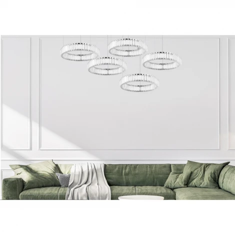 Подвесной светильник Divinare Renata 1135/02 SP-24 (LED, 220V, хрусталь, на тросе, кольцо)