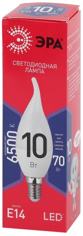 Лампочка светодиодная E14 10W ЭРА LED BXS-10W-865-E14 R