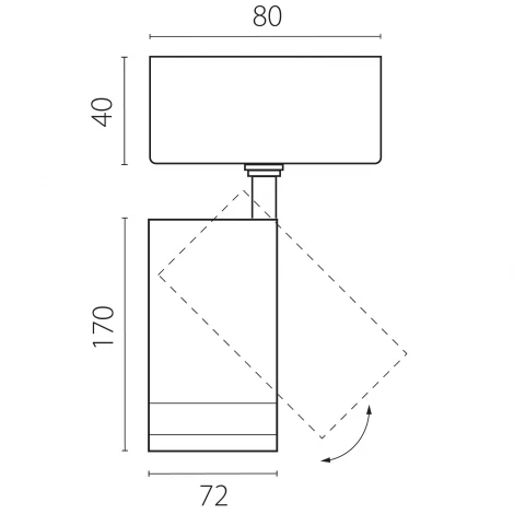 Спот накладной 20W 1400LM 20-55G с адаптером Lightstar Canno Pro C4206SO