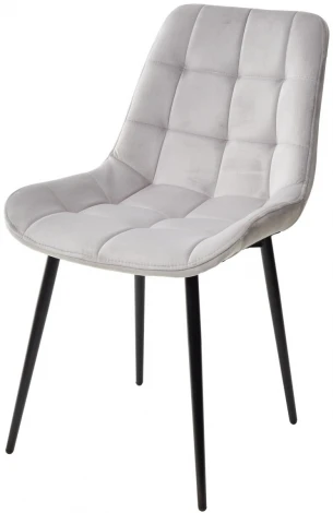 Обеденный стул M-City ХОФМАН, цвет светло-серый #H09, велюр / черный каркас 4 шт./1 к