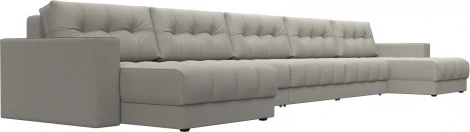 Диван П-образный с декором Лига-049 НПБ Мегалонг Лига Диванов (Рогожка) арт.128518