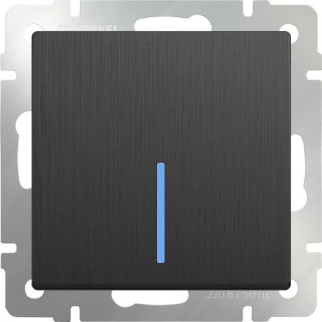 Выключатель одноклавишный проходной с подсветкой (графит рифленый) Werkel W1112104 (a051687)