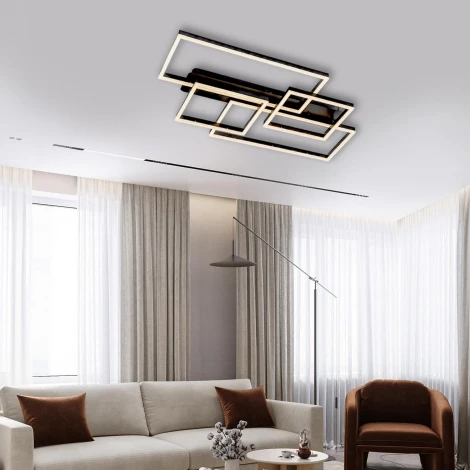 Потолочная люстра светодиодная на штанге с пультом с регулировкой цветовой температуры и яркости LED4U L11046-4 BK