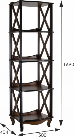 Этажерка-стеллаж Джульетта 4 уровня, орех Л Mebelik арт.008568