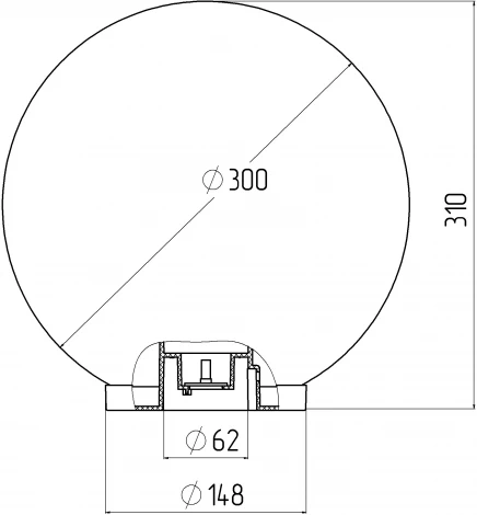 Уличный консольный светильник ЭРА НТУ 01-100-301 (220V, шар, IP44)