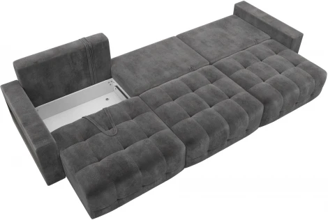 Диван прямой с полками Лига-053 НПБ Лонг Лига Диванов (Велюр) арт.128925