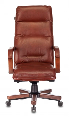 Кресло руководителя Бюрократ T-9927WALNUT светло-коричневый Leather Eichel кожа крестовина металл/дерево