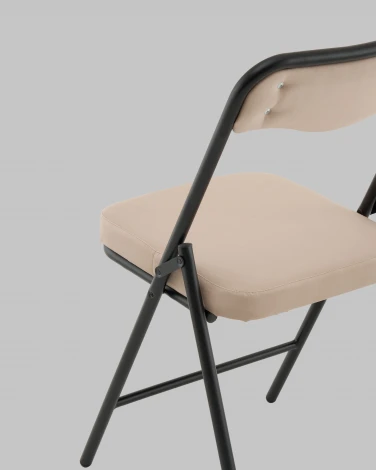 Стул складной Джонни велюр велютто бежевый каркас черный матовый Stool Group арт.УТ000041388