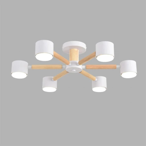 Потолочная люстра на штанге Lumion Vudi 8306/6C белый, дерево/металл GX53 LED 6*7W 220V