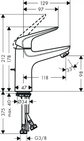 Смеситель Hansgrohe Novus 71030000 для раковины