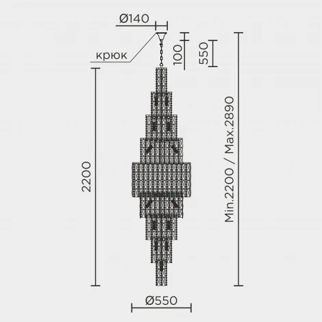 Подвесная люстра хрустальная Modelux ML.900.35 CR