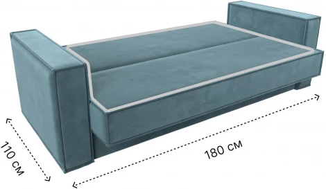 Диван-книжка Куба (Бирюзовый/Велюр) Лига Диванов арт.122040